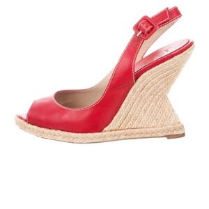 Christian Louboutin Red Wedge Sandals